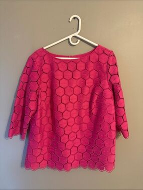 RSVP by Talbots Honeycomb Geometric Lace Blouse. Size 2X